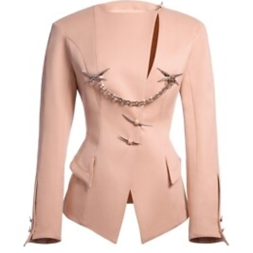MUGLER x H&M Hourglass Wool Jacket Size XL-XXL Color antique pink READ